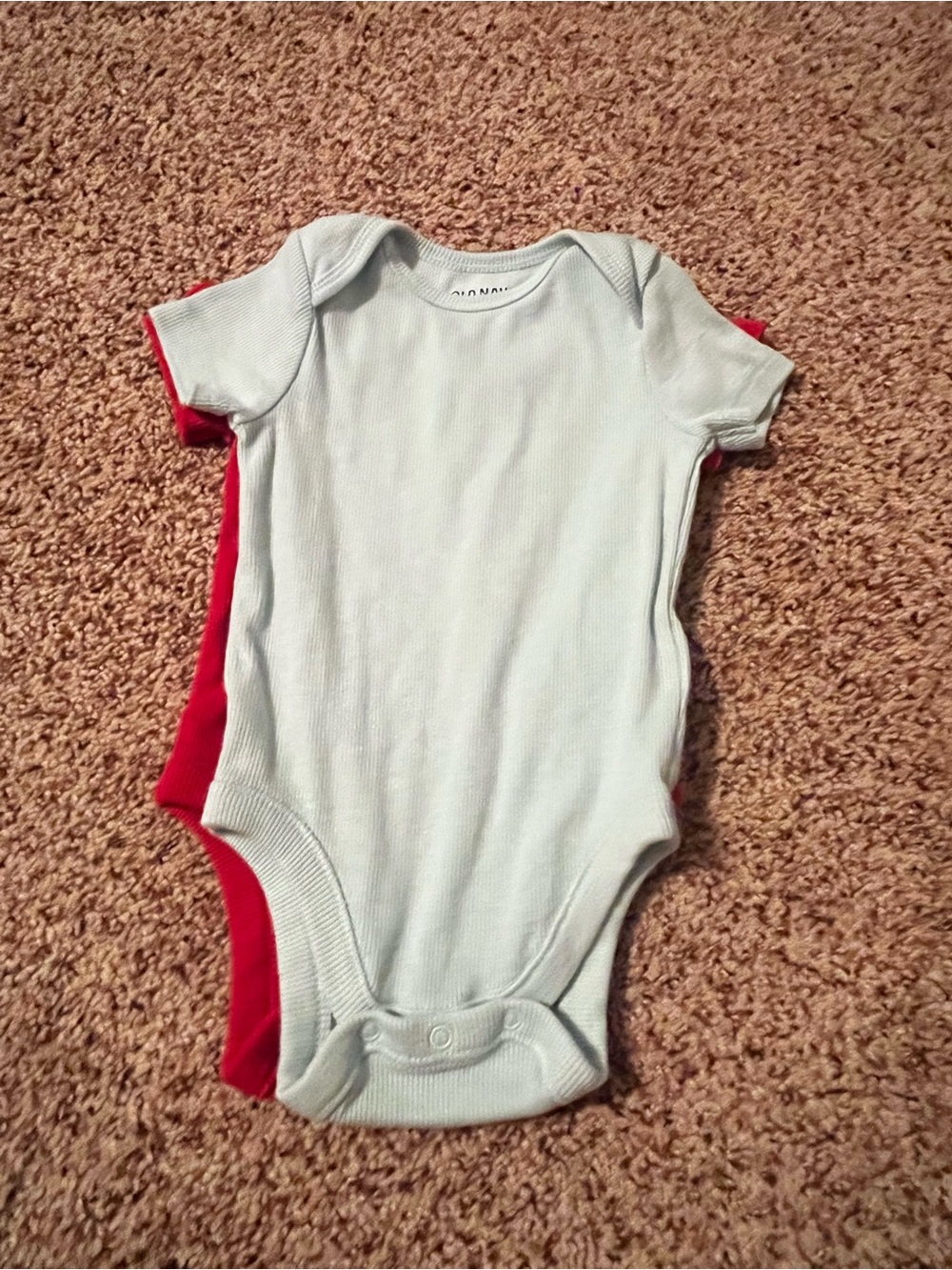 2 Old Navy Short-Sleeve Baby One-Piece in Mint Green and Red